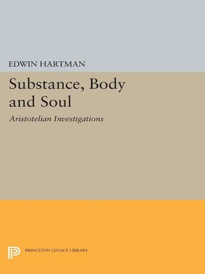 cover image of Substance, Body and Soul